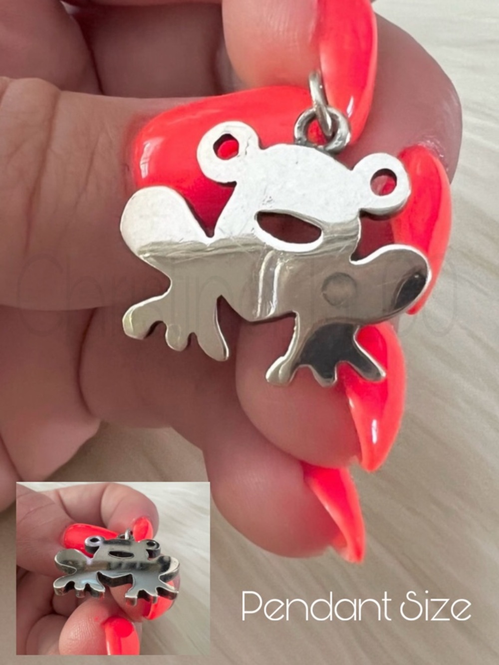 LARGE very rare James Avery frog pendant